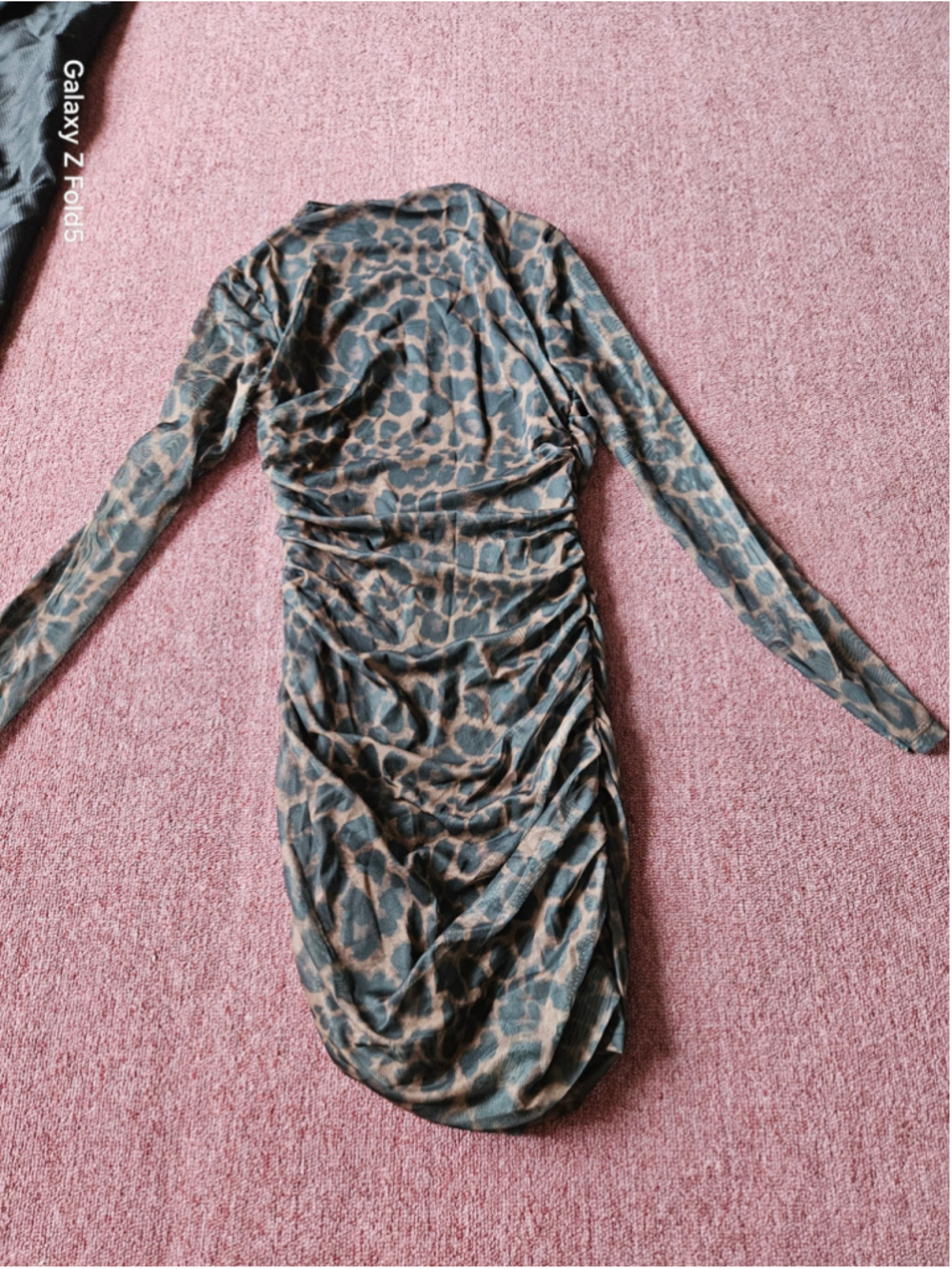 Women's Unbranded Mini Dress Size S Brown Black Leopard Print Ruched